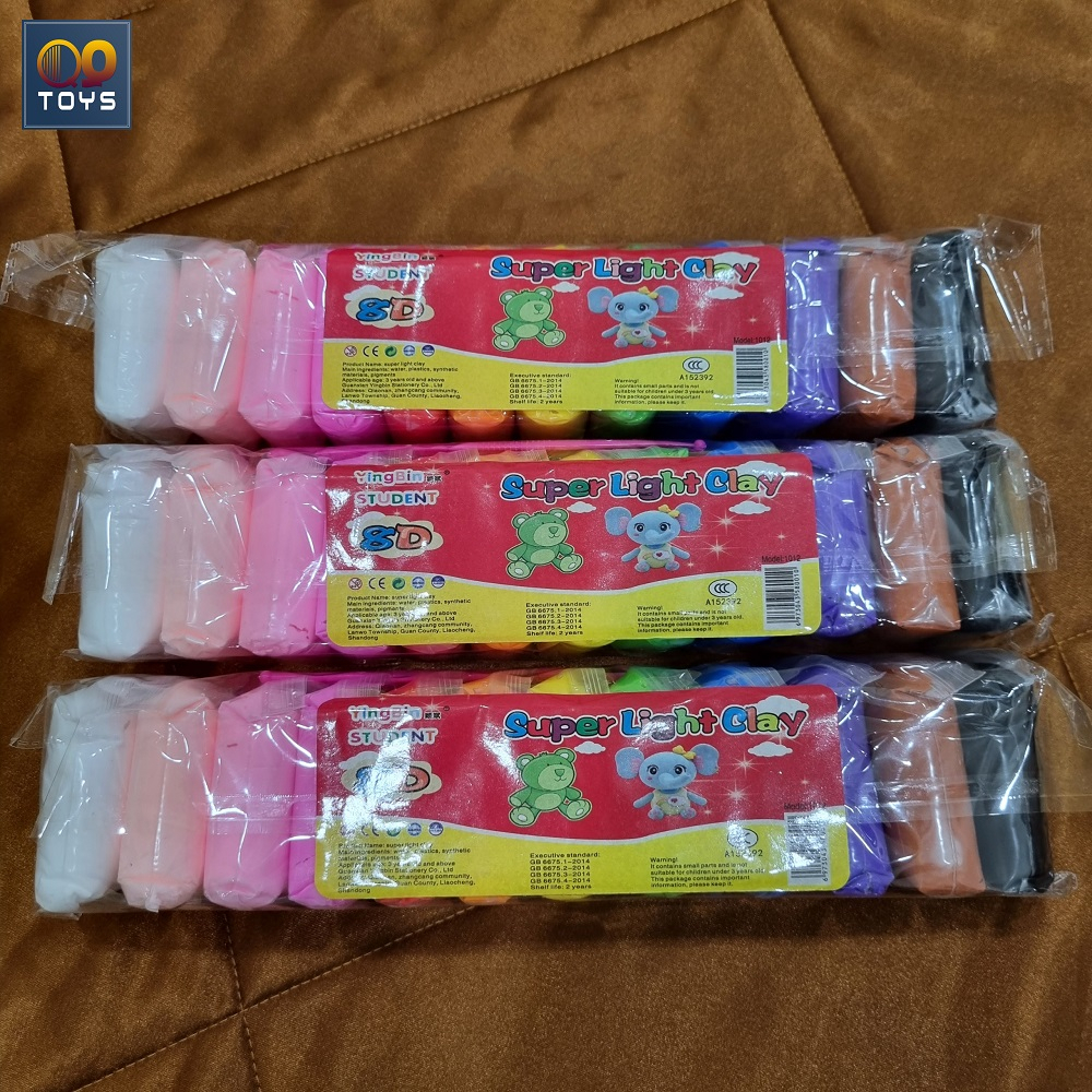 Đất sét tự khô 12 màu loại mới 27cm siêu nhẹ, an toàn cho bé - QQ Shop
