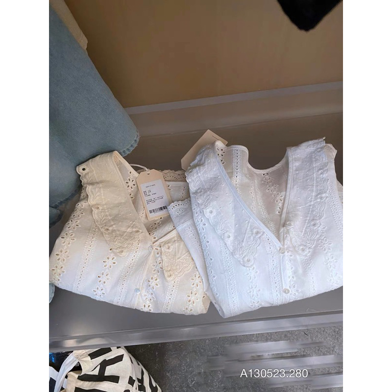 Áo somi cổ bèo ren