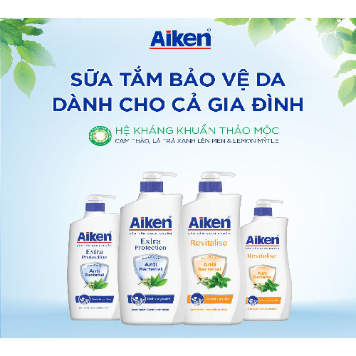 Aiken Sữa tắm Sạch khuẩn 850g/chai