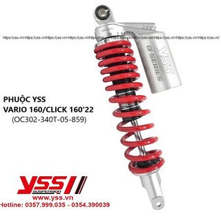 Phuộc yss vario 160/click 160’22 bình dầu bạc oc302-340t-05-859