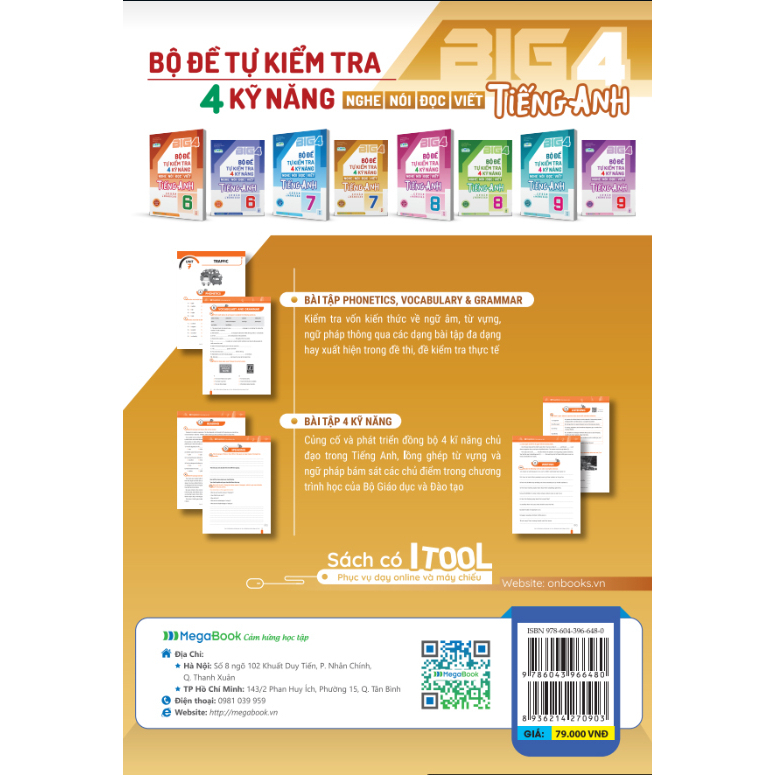 Sách Global Success - Big 4 - Bộ Đề Tự Kiểm Tra 4 Kỹ Năng Nghe, Nói, Đọc, Viết Cơ Tiếng Anh Lớp 7 - Tập 2 - CB và NC