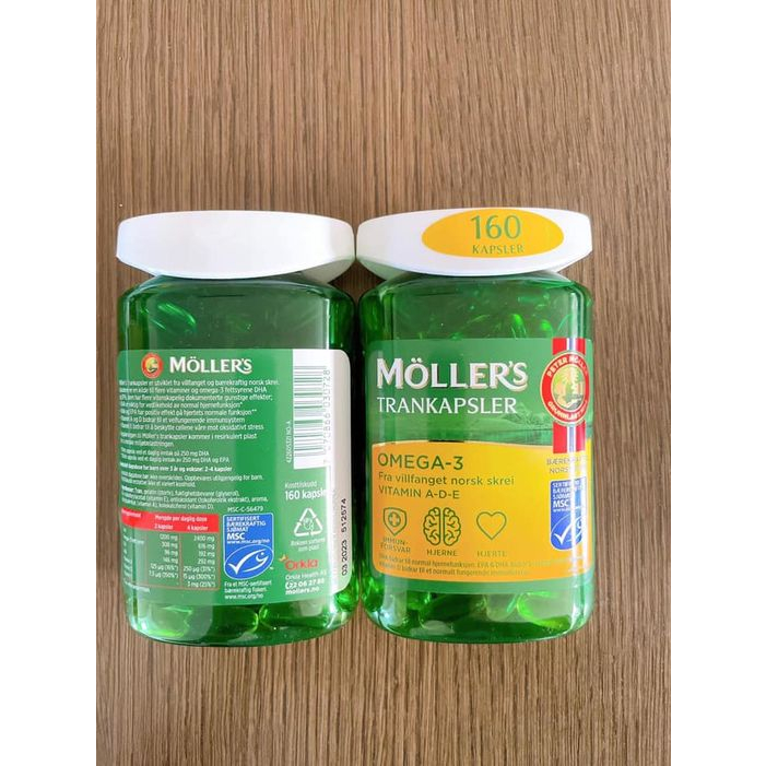 Combo 2 lọ Dầu cá DHA Moller’s Tran Nauy 160 viên