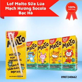 Combo 3 vỉLof Malto sữa lúa mạch hương socola bạc hà  x 180ml
