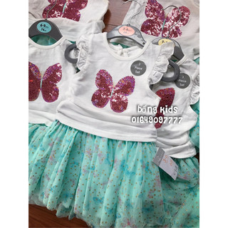 Bộ Váy Bé Gái Xanh Mint