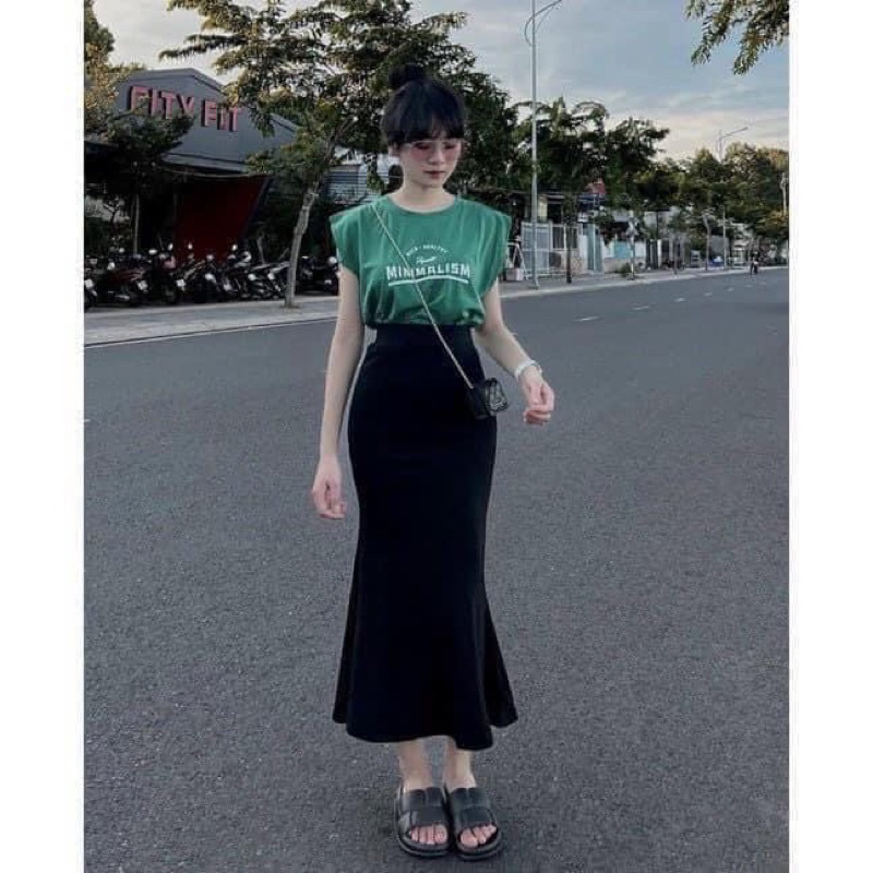 Chân Váy Đuôi Cá Dáng Dài Phong Cách Hàn Quốc Lên From Tôn Dáng Chất Thun Co Dãn | BigBuy360 - bigbuy360.vn