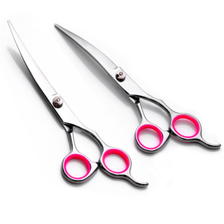 Kéo Cong 7 Inch Cắt Tỉa Lông Chó Mèo Cao Cấp - Kéo Cắt Lông Thú Cưng Chuyên Dụng Tạo Kiểu Bo Tròn Đầu, Mặt, Mông