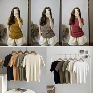 Áo len gân, áo len đũa cổ tròn quảng châu