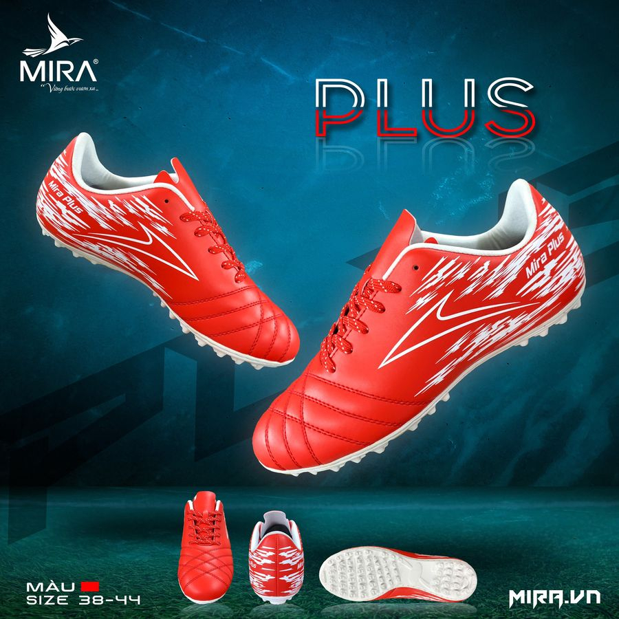 Giày thể thao, Giày bóng đá đế đinh sân cỏ nhân tạo giá rẻ Mira Plus - Dungcusport