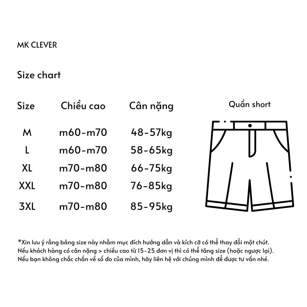 Quần short Kaki Excool MK CLEVER cạp chun thoáng mát, trẻ trung, form ngắn trên gối