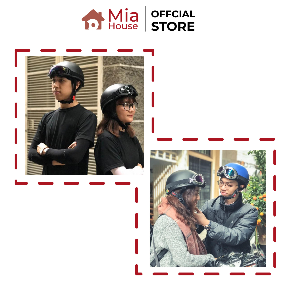 Mũ bảo hiểm phượt nửa đầu kèm kính phi công nhiều loại, sừng mini, chong chóng, lưỡi trai, cùng nhiều phụ kiện hot