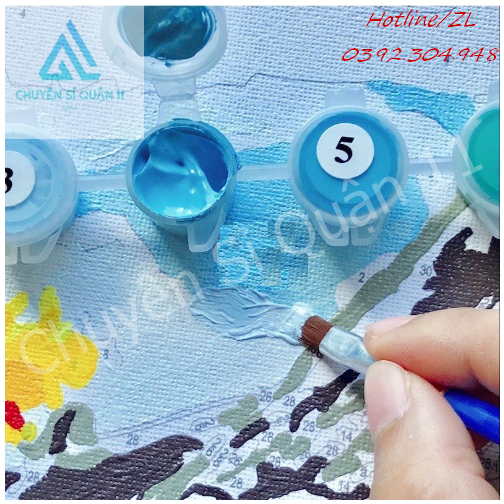 Tranh số hóa tô màu nhân vật hoạt hình – tranh phong cảnh, Tranh tô màu theo số kích thước 20x20cm