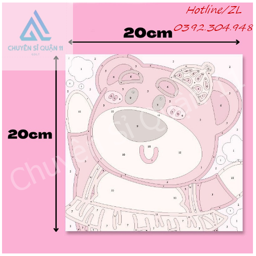 Tranh số hóa tô màu nhân vật hoạt hình – tranh phong cảnh, Tranh tô màu theo số kích thước 20x20cm