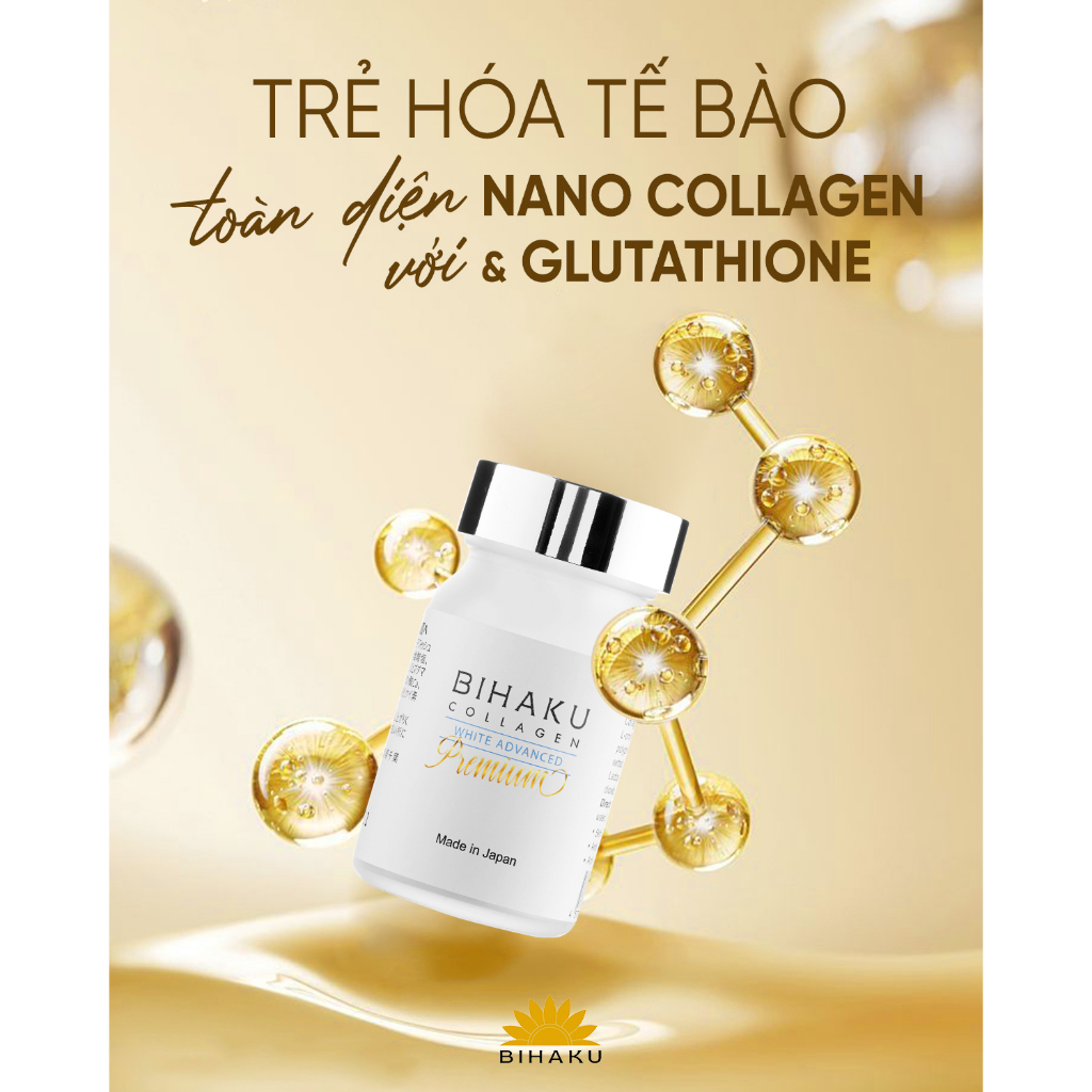 Viên Uống Trắng Da, Tăng Sinh Collagen Da Căng Bóng Bihaku Collagen Premium 30 viên