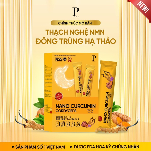 Thạch Nghệ NMN Đông Trùng Hạ Thảo 247,1 Hộp 7 Gói, Mẫu Mới Cải Tiến Chất Lượng, Bổ Sung Dưỡng Chất NMN