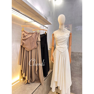 Set váy +áo cúp ngực CHERDI LINEN cực hottt
