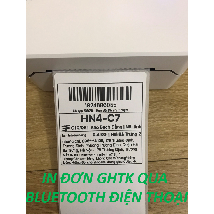 Máy in nhiệt bluetooth khổ giấy A7, IN MÃ VẬN ĐƠN SHOPEE, SÀN TMĐT, ĐƠN VỊ GIAO HÀNG, IN TEM NHÃN