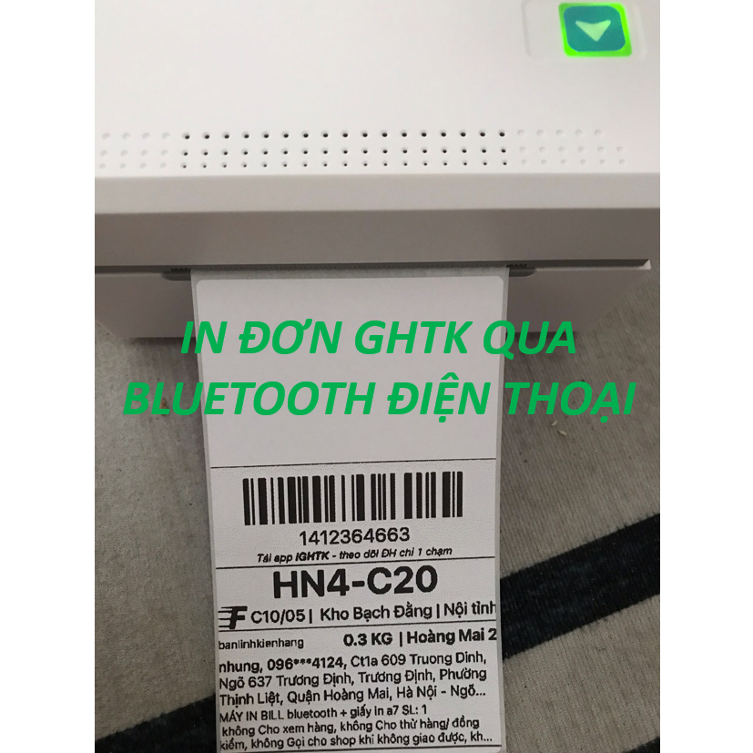 Máy in nhiệt A7 BLUETOOTH in đơn GHTK, SHOPEE, LZD,T-TOK,CÁC ĐƠN VỊ VẬN CHUYỂN,SÀN TMĐT trực tiếp +250 giấy in A7