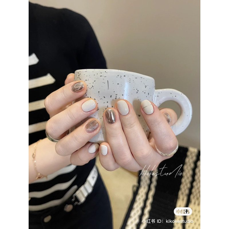 Nailbox mix nhũ và tráng gương