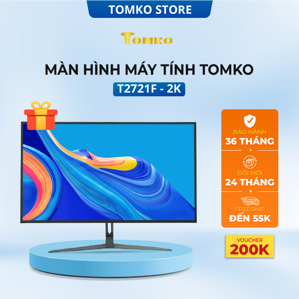 Màn hình máy tính Tomko T2721F FHD 27 inch Full 3 viền IPS 75Hz (HDMI+VGA+DC)- siêu rẻ siêu chất lượng - Hàng chính hãng