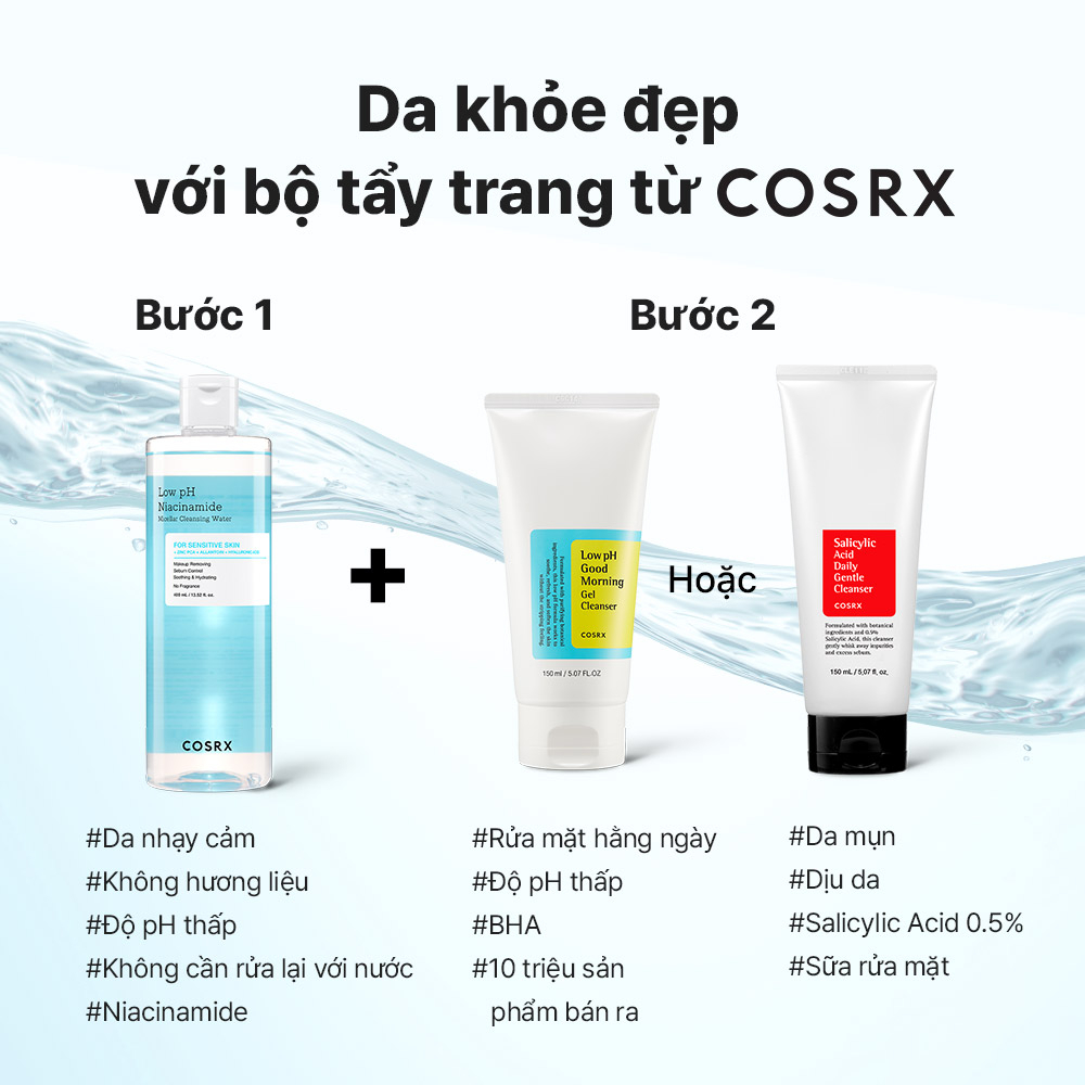 Nước tẩy trang COSRX Micellar Niacinamide làm sạch sâu dưỡng ẩm làm mềm mịn làn da 400ml