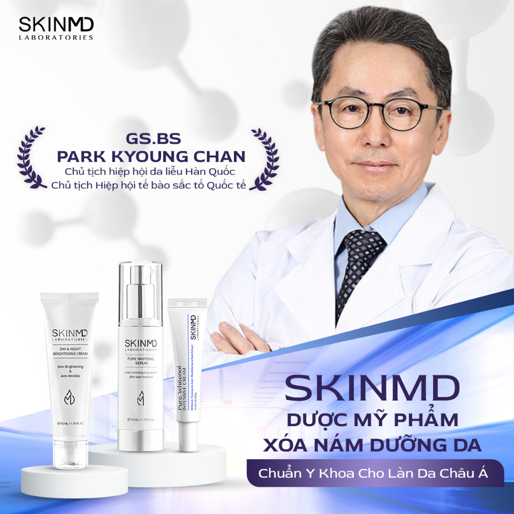 Combo loại bỏ nám và tình trạng tăng sắc tố cho da Nám Tầng Sâu và dưỡng trắng da SkinMD Pure Whitenol