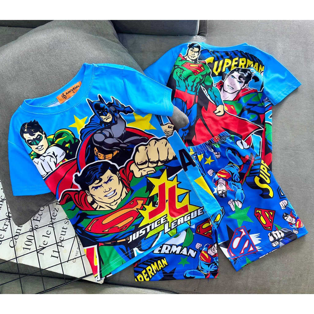 Bộ đồ thun lạnh 3D Size  hoạt hình cho bé trai