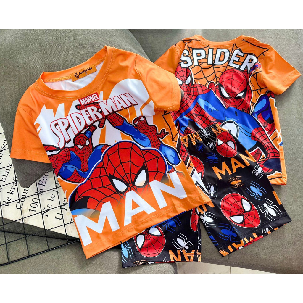 Bộ đồ thun lạnh 3D Size  hoạt hình cho bé trai