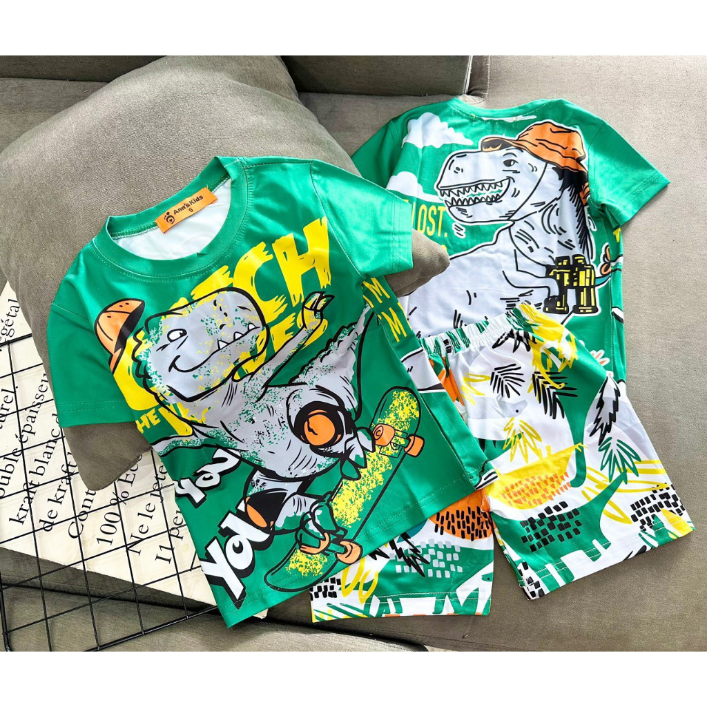 Bộ đồ thun lạnh 3D Size  hoạt hình cho bé trai