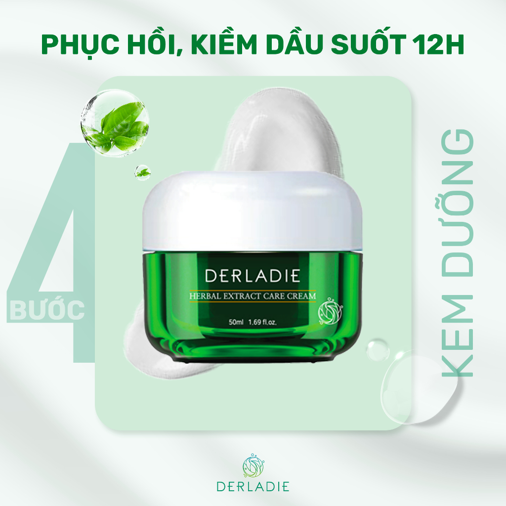 Combo 3 Sản Phẩm Toner 500ml, Serum Tràm Trà, Kem Dưỡng Tràm Trà Giảm Mụn Kiềm Dầu Deradie