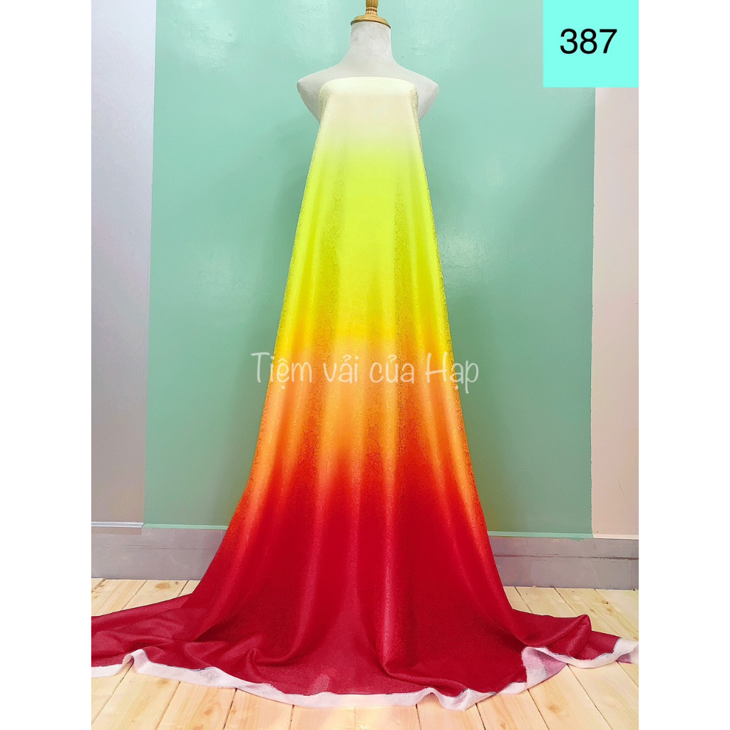 Mã 387, lụa hoa gió chất mềm mịn, Vải lụa may áo dài, váy, sơ mi, tiệm vải của Hạp