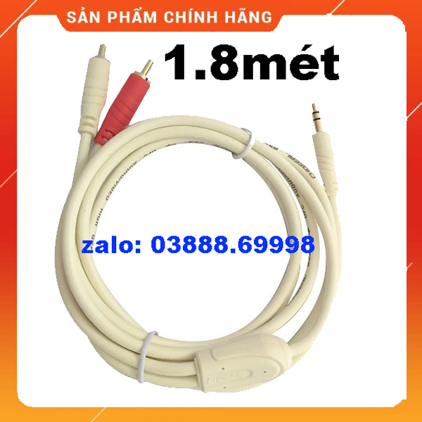 Sale jack 3.5 ra 2 đầu bông sen dài 1.8 mét - jack kết nối điện thoại, máy tính với âm li- jack kết nối âm thanh