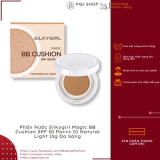 Phấn nước silkygirl magic bb cushion spf 50 pa+++ 01 natural light 15g da sáng