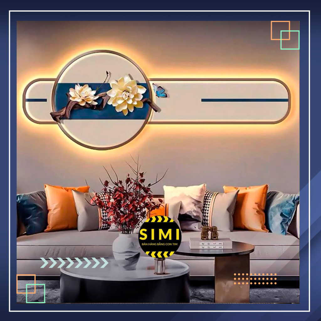 Tranh tráng gương phủ bóng Ceramic điện LED Neon Remote tích hợp hoa lá thiên nhiên nhiều mẫu đẹp mới nhất 2023 VOL 3