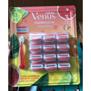 Bộ dao cạo nữ gillette venus comfort glide white tea gồm 1 thân và 12 lưỡi dao