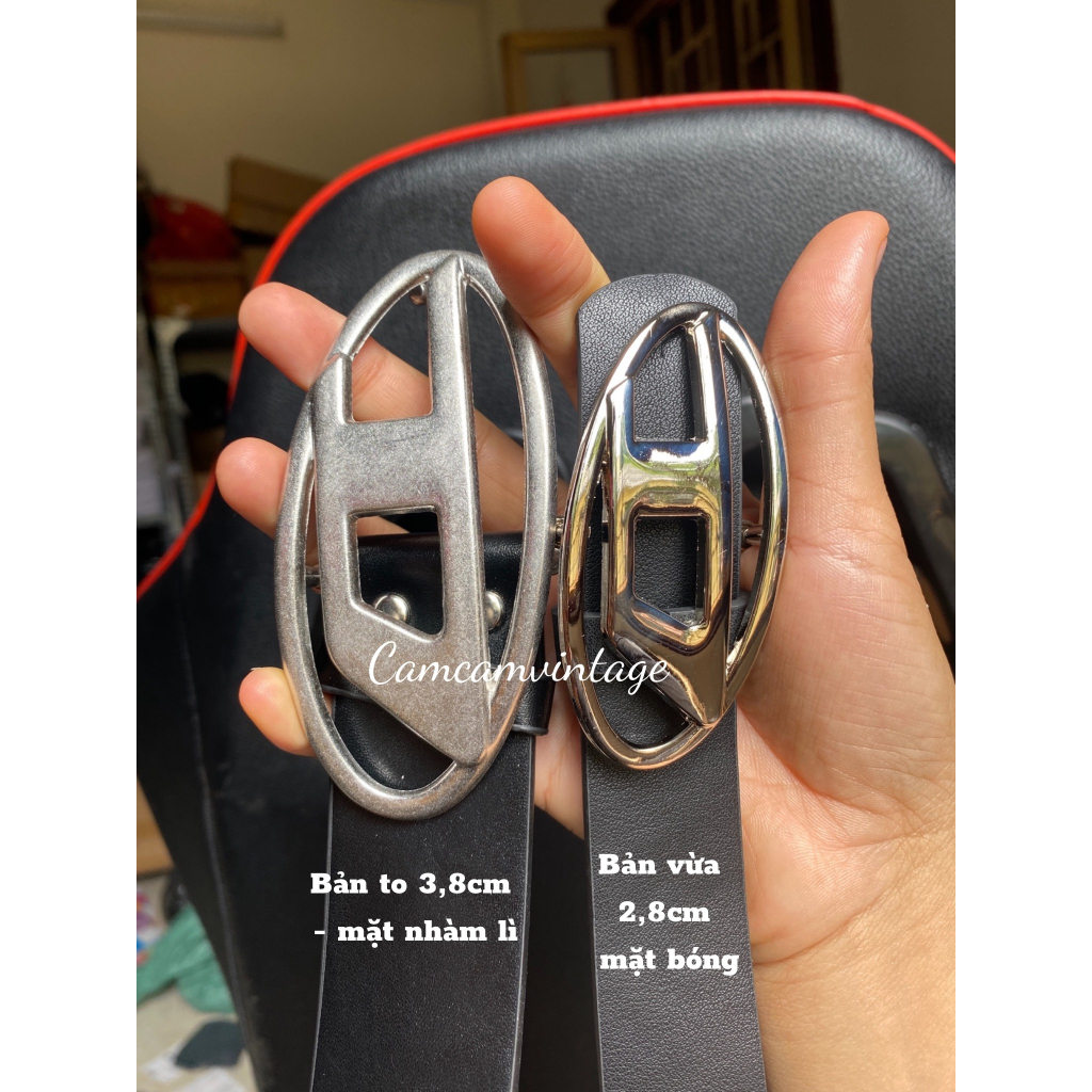 Thắt Lưng Da Mono Dây Nịt Mỏng Khóa Kim Loại Nam Nữ Anh Tú Mạ Bạc Khắc Chữ D Dễ Phối Đồ Thời Trang Unisex