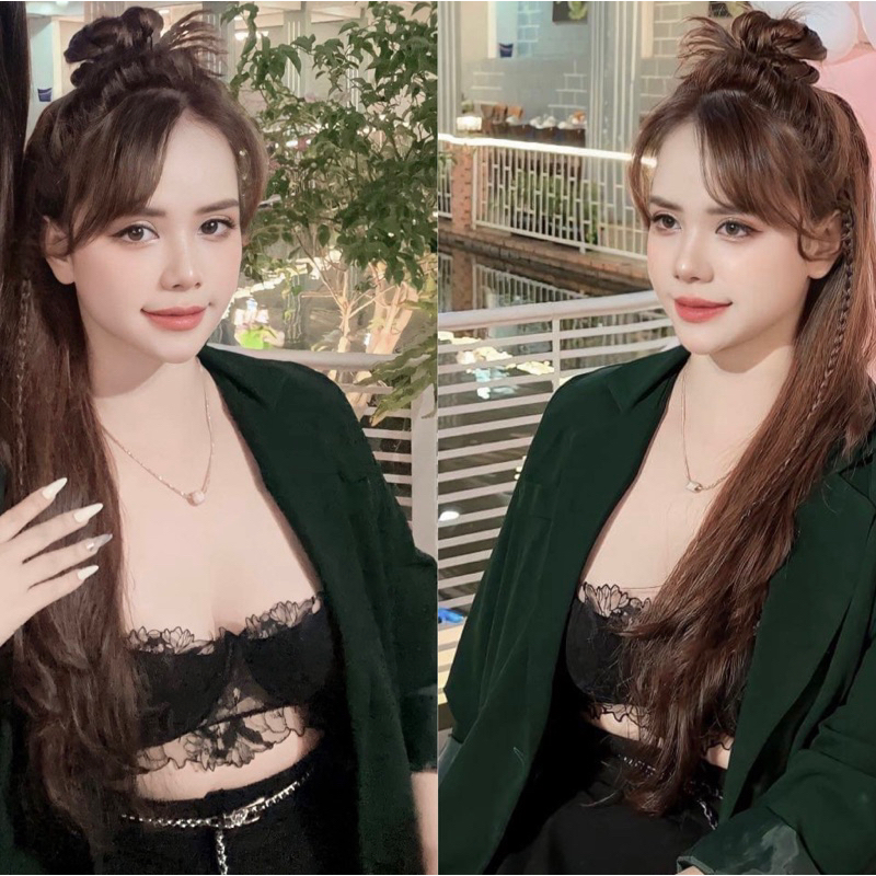 Set bra ren hoa thêu nhập khẩu cao cấp có gọng màu đen