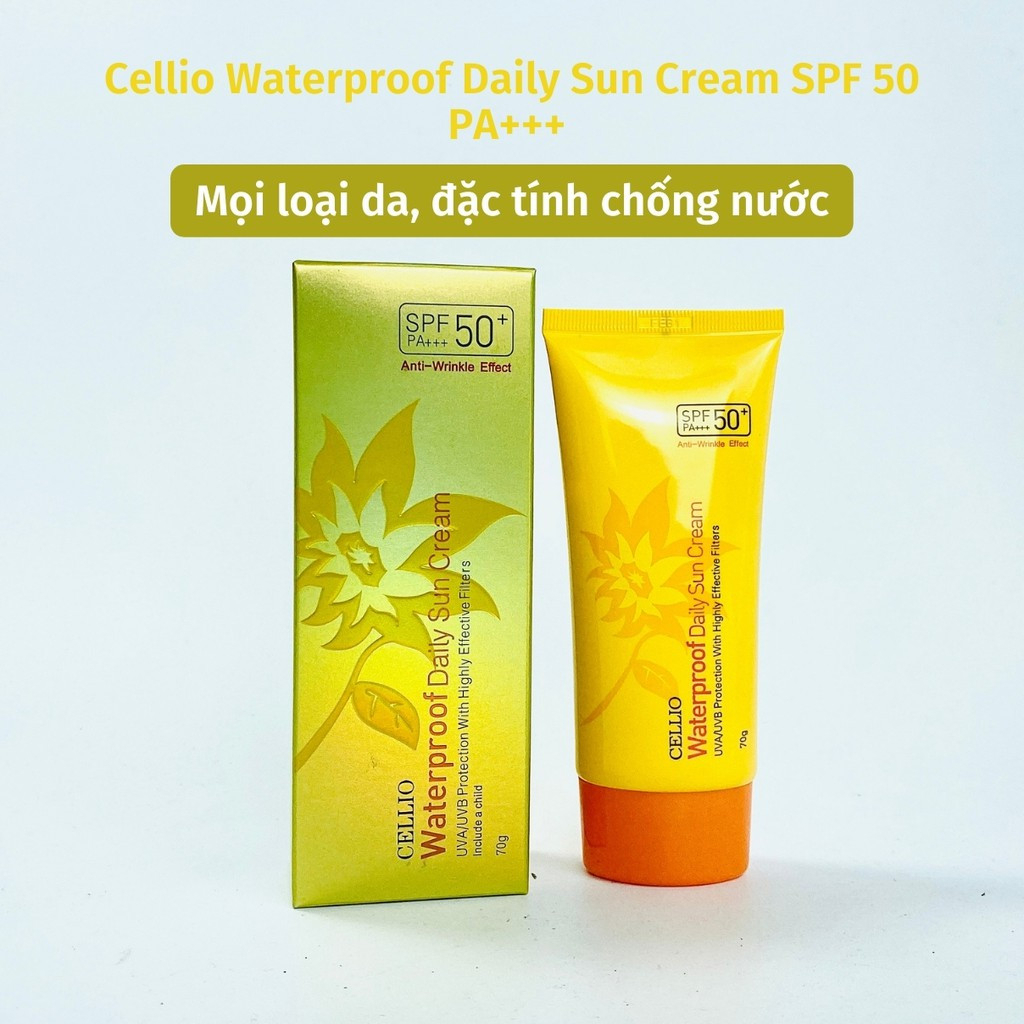 Kem Chống Nắng Cellio Sun Cream SPF50+ PA+++ 70g