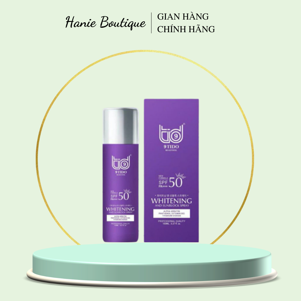 (Chính hãng 9TIDO BEAUTIFUL) - Xịt Chống Nắng BODY Toàn Thân 150ml (Không dùng cho da mặt)