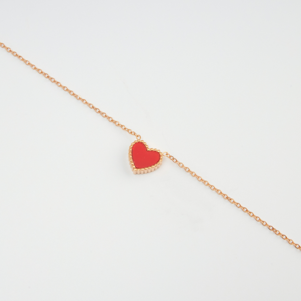 Dây chuyền nữ CDE Double Sided Heart Necklace Red Black CDE6012