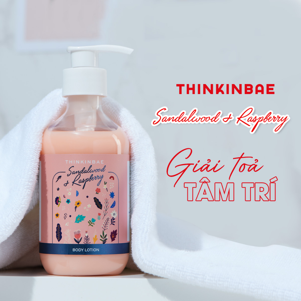 Sữa Dưỡng Thể Cấp Ẩm Thinkinbae hương Gỗ Đàn Hương và Quả Mâm Xôi 300ml