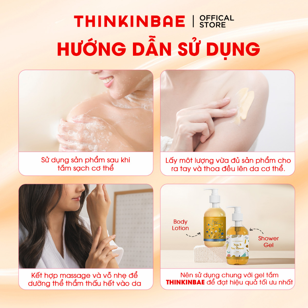 Sữa Dưỡng Thể Câp Ẩm Thinkinbae Hương Yuzu & Tea Flower 300ml