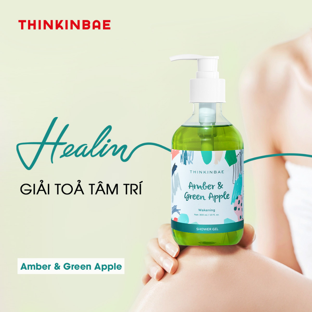 Sữa Tắm Dưỡng Ẩm THINKINBAE hương Hổ phách và Táo xanh 300ml