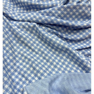 Vải Cotton caro xanh