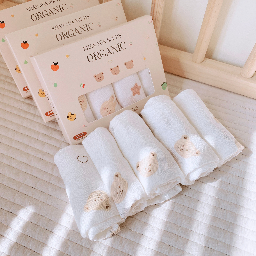 Khăn sữa cho bé, khăn sữa sợi tre kích thước 30*30cm siêu mềm, thấm hút