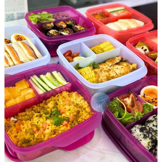 Hộp cơm chia ngăn 550ml / 1L Tupperware, Hộp cơm cho bé, Hộp cơm nhựa nguyên sinh chính hãng bảo hành trọn đời
