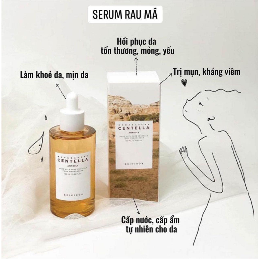 Serum Rau Má Skin1004 Madagascar Centella Asiatica Ampoule 55ml - 100ml Serum Dưỡng Ẩm, Giảm Mụn, Phục Hồi Da - MP626