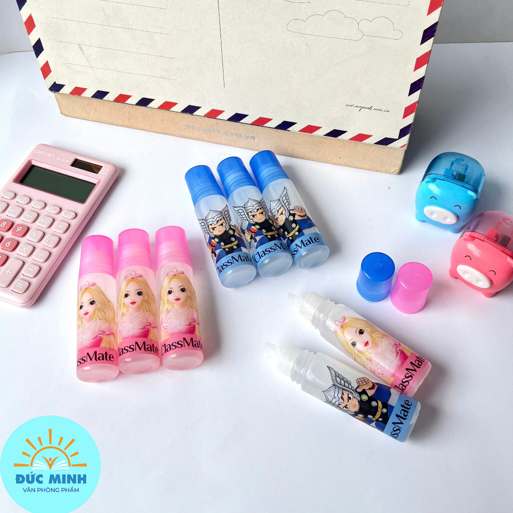 Hồ dán nước, keo dán giấy, keo dán thủ công, hồ dính hàng chính hãng Classmate siêu nhân công chúa GL05SK, GL07PR