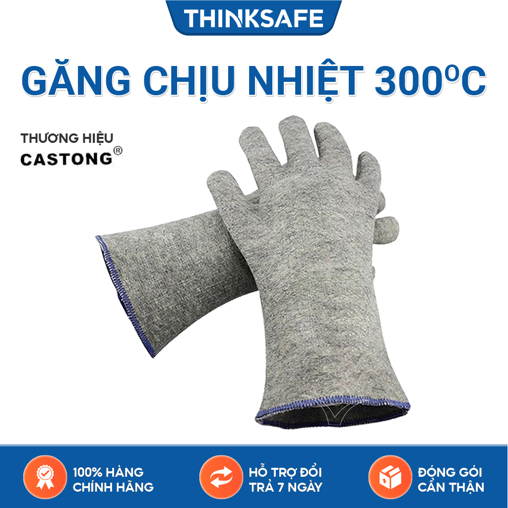 Găng tay chịu nhiệt 300℃ Castong chống nóng, nhiều lớp chống nhiệt, hấp thụ mồ hôi, bền không nóng chảy