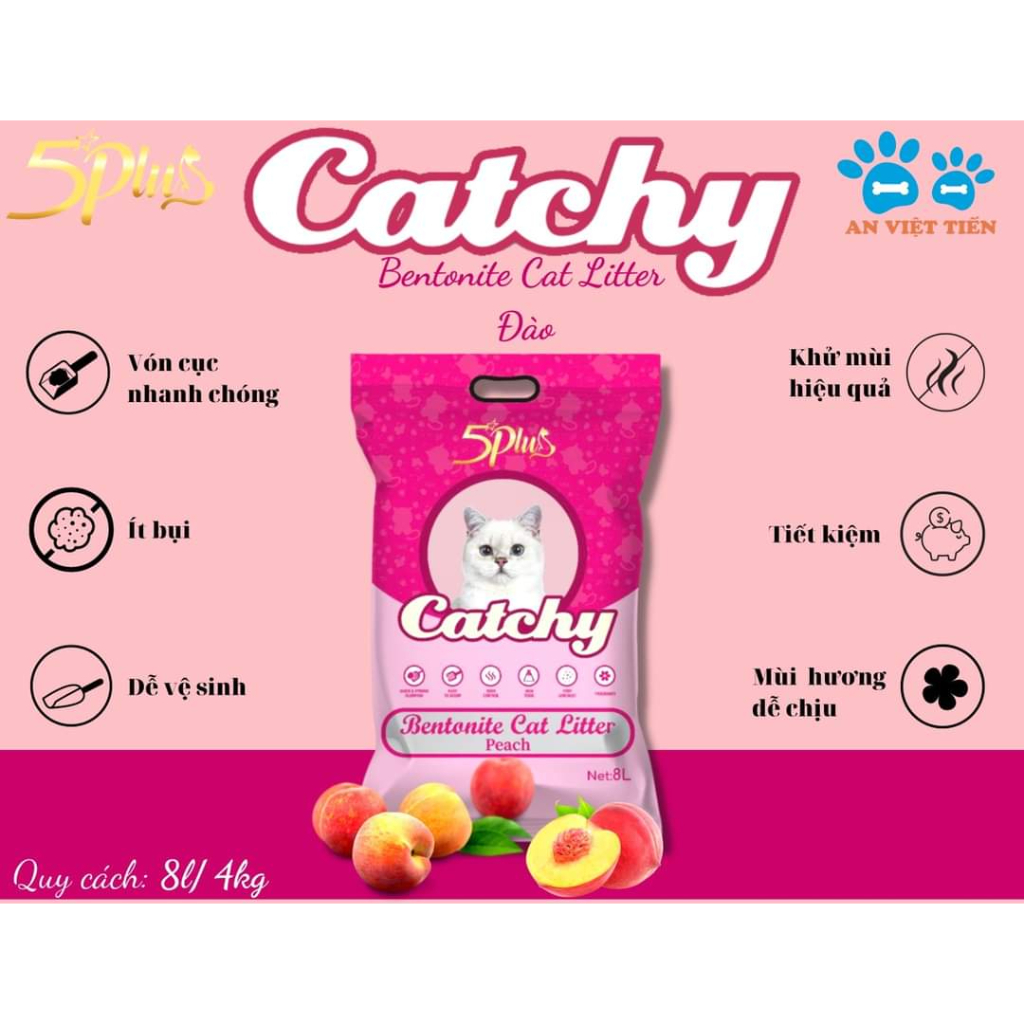 Cát Catchy 8L - Cát vệ sinh cho mèo - Cát đất sét 4kg