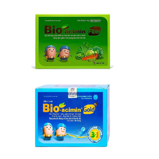 Cốm vi sinh Bio acimin Fiber/ Bio acimin Gold bổ sung chất xơ tự nhiên cải thiện tình trạng táo bón hộp 30 gói